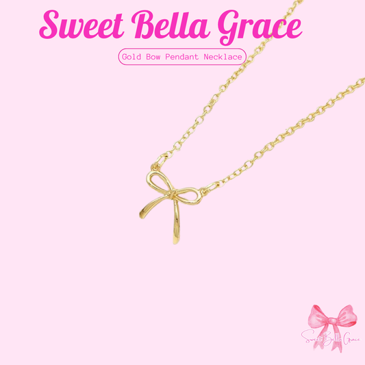 Gold Bow Pendant Necklace